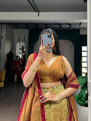 Beautiful Vichitra Silk Printed Lehenga Choli