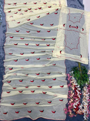 Beautiful Georgette Embroidery Sequence Work Ready To Wear Saree