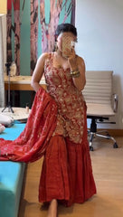 Festive Special Simmer Silk Thread & Sequence Work Sharara