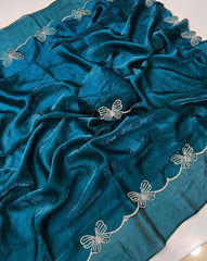 Trending Butterfly Border Rich Space Silk Saree