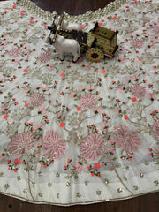 Party-wear Tabby Silk Pearl Embroidery Sequins Work Lehenga Choli