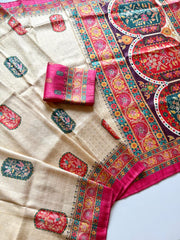 Beautiful Digital Printed Pashmina Zari & Jacquard Weaving Saree