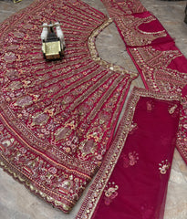 Party-wear Net Embroidery Sequence Work Lehenga Choli