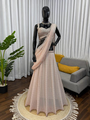 Perfect Party-wear Indo Western Georgette Ready To Wear Lehenga Saree