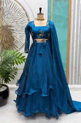 Stylish Space Silk Sequence & Embroidery Work Lehenga Choli