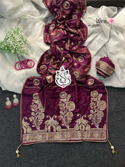 Beautiful Pure Dola Moti Hand Work Saree