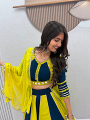 Navratri Special Pure Cotton Real Hand Work Lehenga With Stitched Blouse
