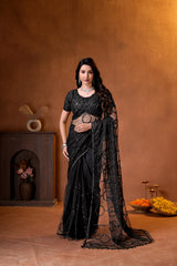Party-wear Charming Beads Sequence & Pearl Embroidery Work Saree