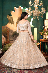 Partywear Premium Malai Satin Embellished With Beautiful Embroidery Work Lehenga