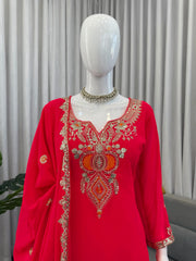 Party-wear Georgette Thread With Sequence Work Sharara Set