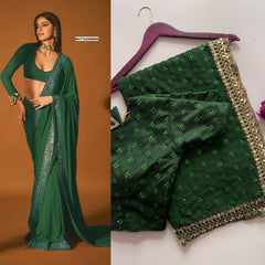 Party-wear Bollywood Blockbuster Georgette Embroidery Sequence Work Saree