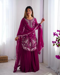 Beautiful Festival Special Georgette Thread With Sequence Work Sharara