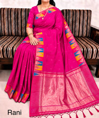 Beautiful Khadi Row Silk Minakari Weaving Saree
