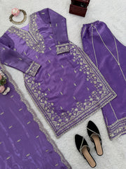 Elegant Ethnic Wear Jimmy Choo Thread With Sequence Work Suit