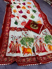 Beautiful Georgette With Kaachi Gota Work Saree