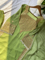 Wedding Special Crunchy Cording With sequence Embroidery Work Palazzo Set