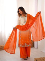 Beautiful Georgette Embroidery Sequence Work Suit
