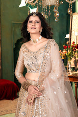 Partywear Premium Malai Satin Embellished With Beautiful Embroidery Work Lehenga