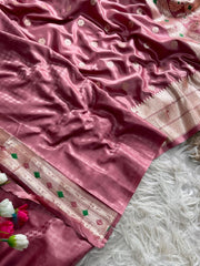 A Perfect Tradition Pastel Shaded Shiny Satin katan Silk Saree