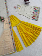 Beautiful Chinon Silk Thread & Sequence Work Suit