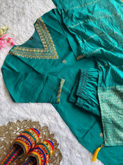 Beautiful Roman Silk Embroidery With Sequence Work Dress