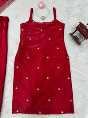 Trending Jimmy Choo Thread With Sequence Work Red Dress
