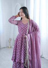 Women’s Ethnic Crunchy Silk Jacquard Butti Designer Sharara