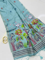 Beautiful Soft Muga Floral Type Rich Weaving Pallu Saree