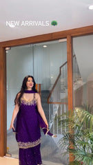 Elegant Ethnic Georgette Beads With Thread & Sequence Work Dress