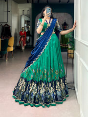 Beautiful Tasar Silk Kalamkari Printed Lehenga Choli