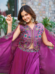 Wedding Special Fendy Silk Embroidery Sequence Thread Work Indo-Western Wear