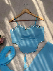 Trendy 90’s Style Mirror Work Sharara Set