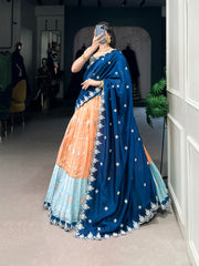 Beautiful Zari Kota Sequence & Thread Embroidery With Zari Weaving Half Saree