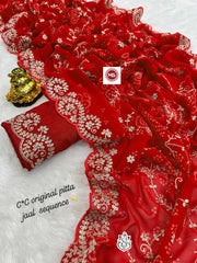 Beautiful Georgette Bhandej Pattern Saree