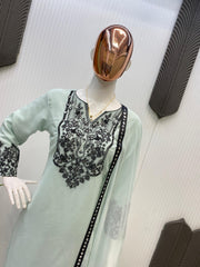 Beautiful Georgette Foil Paper With Embroidery Work Suit