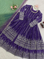 Beautiful Georgette Thread With Sequence Work Top Lehenga With Dupatta