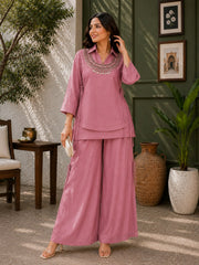Rakshabandhan Special Beautiful Gold Crush Palazzo Kurti With Koti