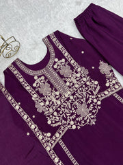Festive Perfect Chinon Silk Fancy Embroidery Sequence With Zari Work Suit
