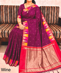 Beautiful Khadi Row Silk Minakari Weaving Saree