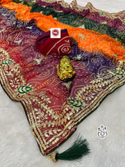 Beautiful Pachrangi Georgette Saree