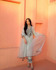 Beautiful Georgette Foil Paper With Embroidery Work Suit