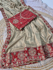 Festival Special Soft Chinon Coding Sequence Work Saree