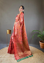 Beautiful Organza Tissue Silk With Different Zari Weaving Saree