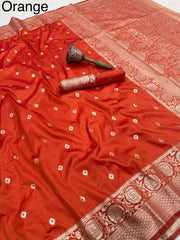 Beautiful Banarasi Silk Gold Zari Weaving Saree