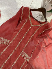 Wedding Special Crunchy Sequence Embroidery Work Suit