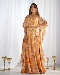 Festivities Special Indo Western Georgette Floral Printed 3 Piece Set