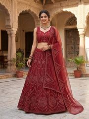 Party-wear Butterfly Net Coding Sequence Work Lehenga Choli