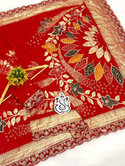 Beautiful Soft Dola Silk Thread Weaving With Handwork Saree