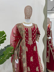 Beautiful Georgette Thread With Sequence & Pearl Work Suit
