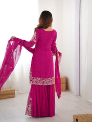 Beautiful Party-wear Georgette Cording Dori Embroidery & Sequence Work Suit